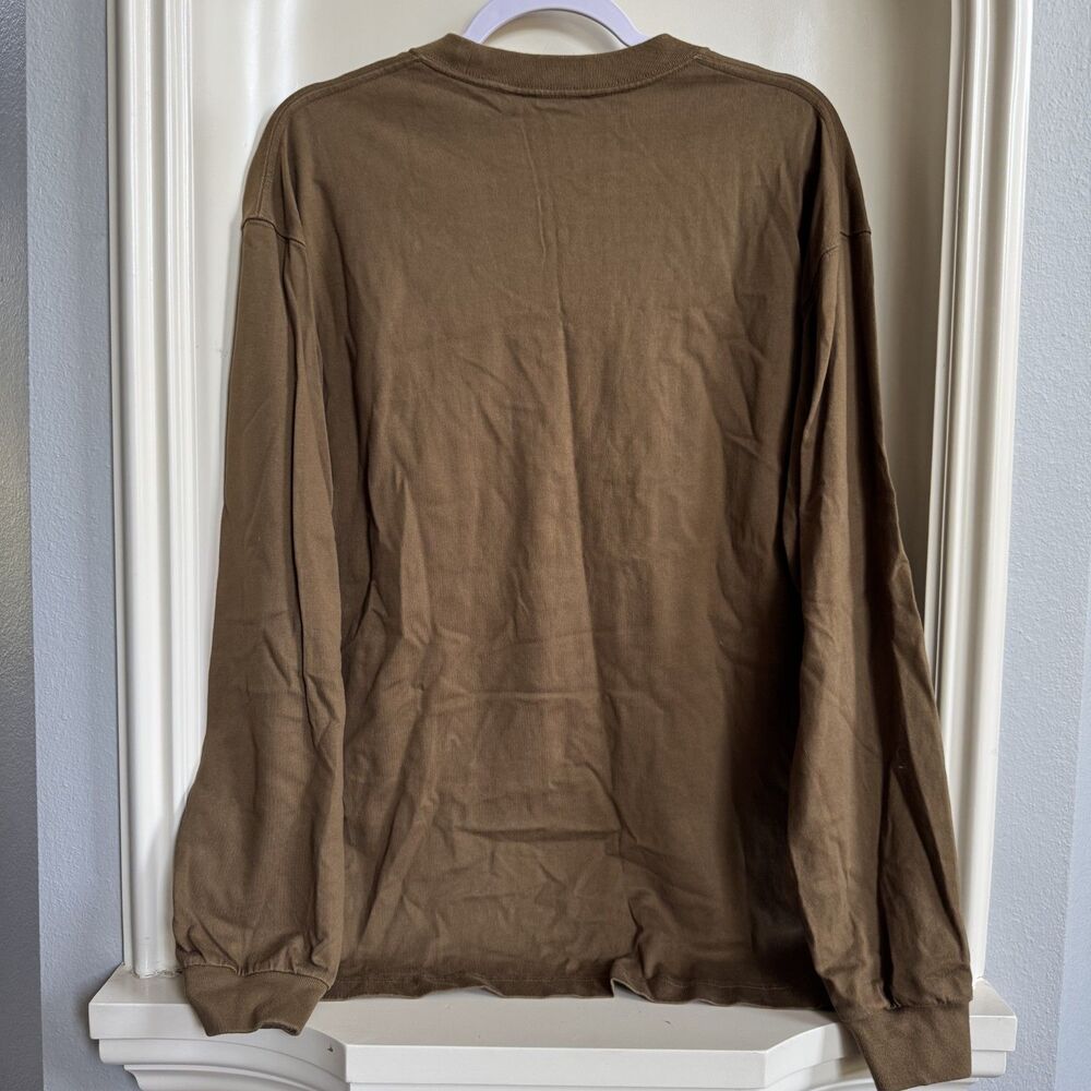 Uniqlo U Crew Neck Long-Sleeve T-Shirt with Front Pocket Brown Size Medium - Picture 3 of 4